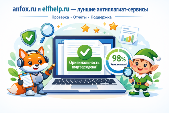 Anfox и Elfhelp &ndash; лучшие Антиплагаит сервисы в 2025 &ndash; 2026 годах